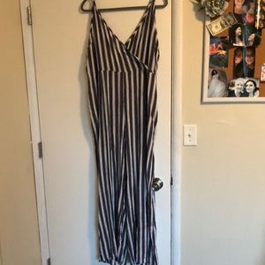 Shein Blue Striped Jumpsuit